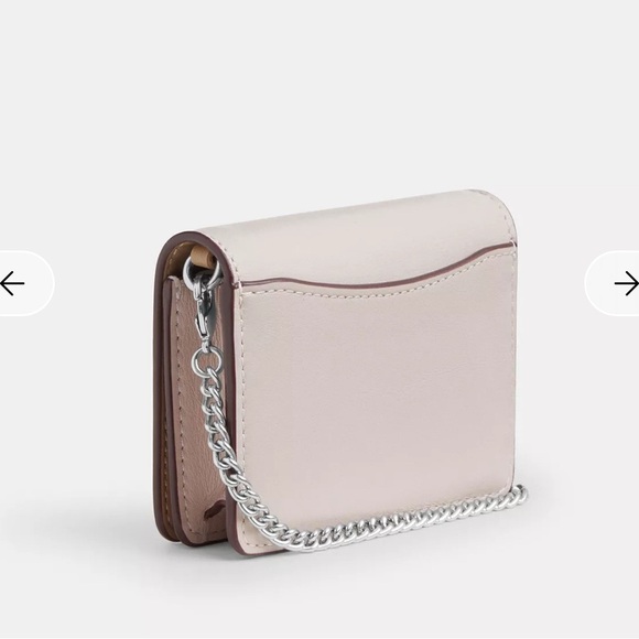 🌸New Coach Mini Wallet On A Chain With Sparkly Butterfly Print&Silver Hardware - Picture 4 of 7